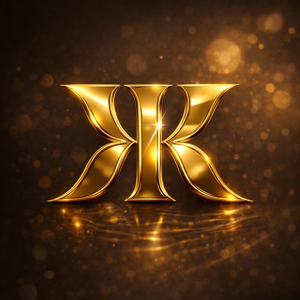 Goldenes KK-Monogramm von Keylani Studios